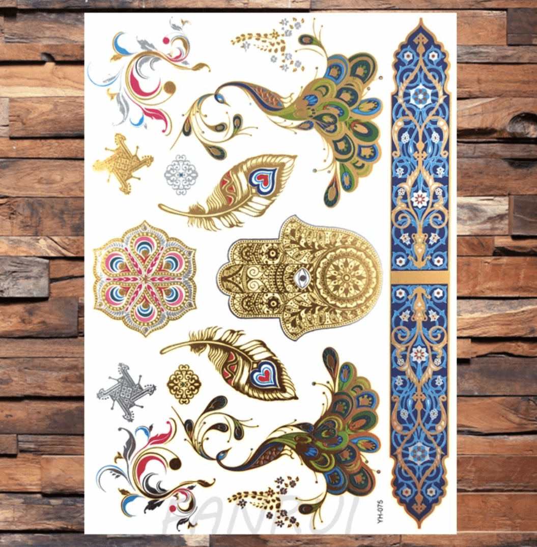 Waterproof Temporary Tattoo Sticker (Gloden No.33-48) | Tsuki